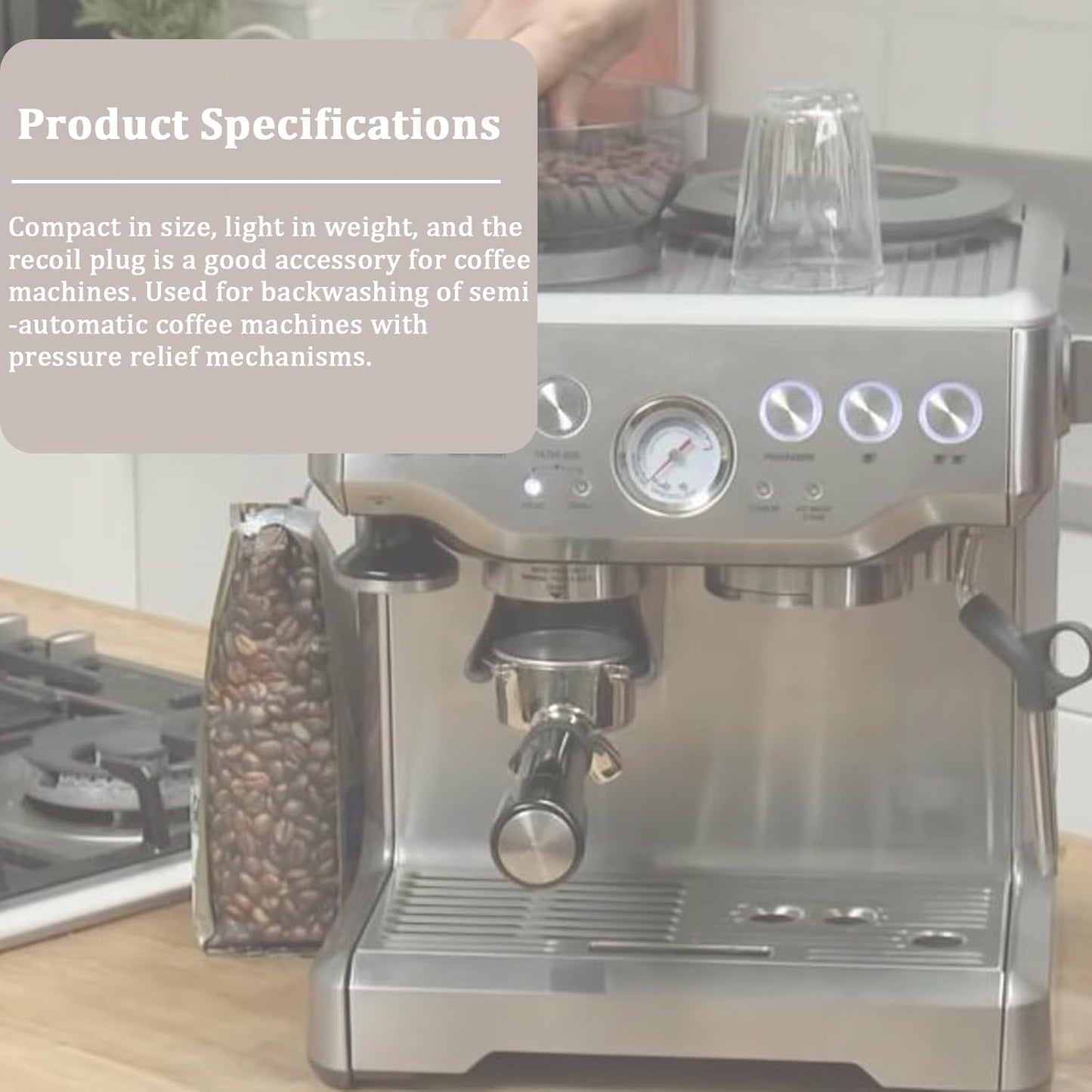 58mm Backflush Disk, Blind Portafilter Basket for Espresso Coffee Machine Maker Back Flush Insert Basket 2 Pcs