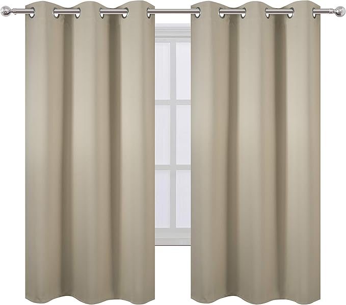 LEMOMO Beige Thermal Blackout Curtains/42 x 63 Inch/Set of 2 Panels Room - Image 2