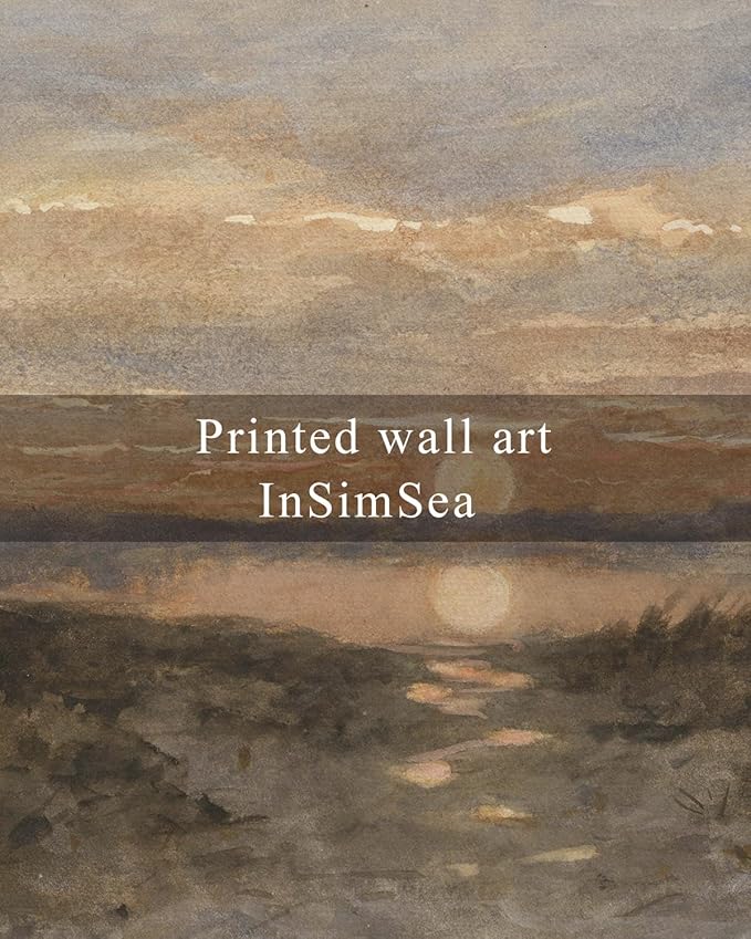 InSimSea Framed Canvas Wall Art, Vintage Coastal Landscape Painting, Rustic - Image 7