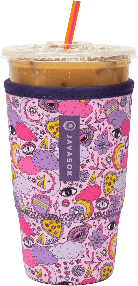 Sok It JavaSok Iced Coffee & Cold Soda Insulated Neoprene Cup Sleeve (Space Mystic, Large: 30-32oz)