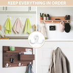 Homanu 24 Pack Coat Hooks, Heavy Duty Double Prong Coat Hooks Wall Mounted - Image 2
