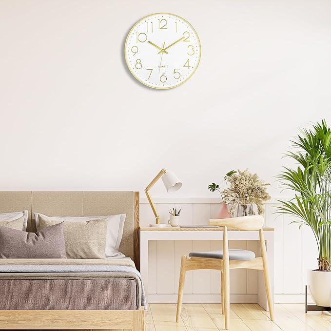 Foxtop 14 Inch Large Wall Clock Silent Non-Ticking Battery Operated Round - Image 5