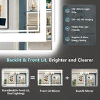 50x36 LED Bathroom Mirror with Lights, Backlit and Front Lit Anti-Fog Lighted - Image 3