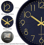 Wall Clock, Silent Wall Clocks Battery Operated 10 Inch- Modern Non Ticking - Image 6