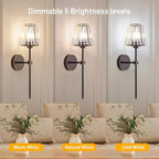 Crystal Battery Operated Wall Sconces Set of 2, 12 RGB and 3CCT Dimmable Wall - Image 6