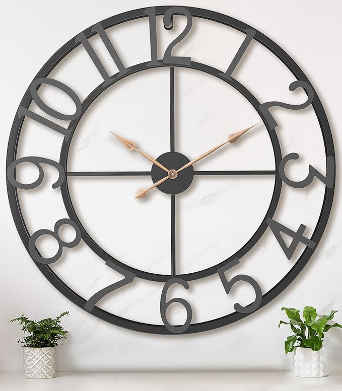 36 Inch Extra Oversized Large Giant Modern Decorative Wall Clock, Vintage by Pytha+Sight