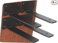 4 Pack - 6 inch Black Hidden L Shelf Bracket Iron Floating Shelf Brackets by MHMYDZ