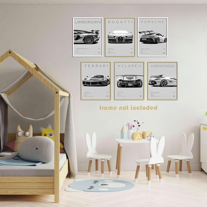 CSLGQGV Car Poster Vintage Racing Car Wall Art Supercar Canvas Prints Painting - Image 8