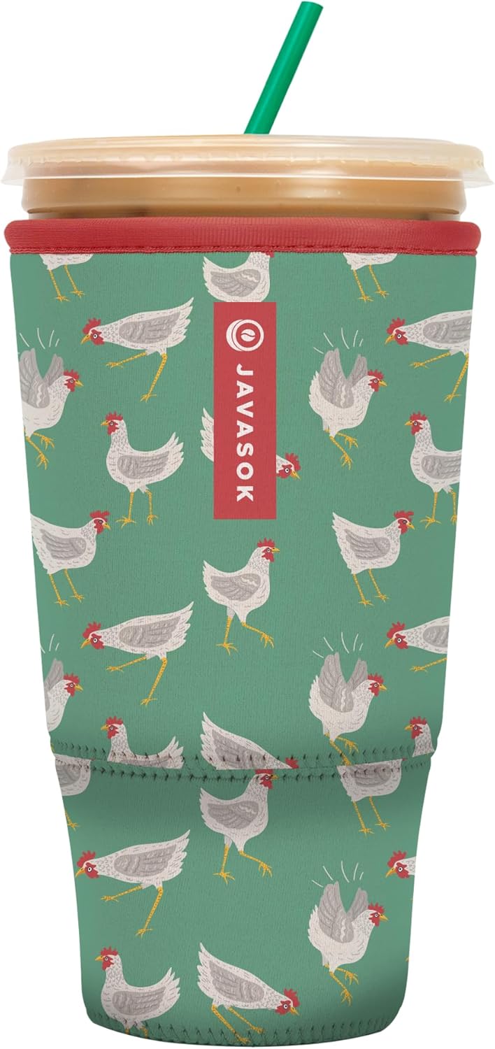 Sok It JavaSok Iced Coffee & Cold Soda Insulated Neoprene Cup Sleeve (Flew The Coop, XXLarge: 44-48oz)