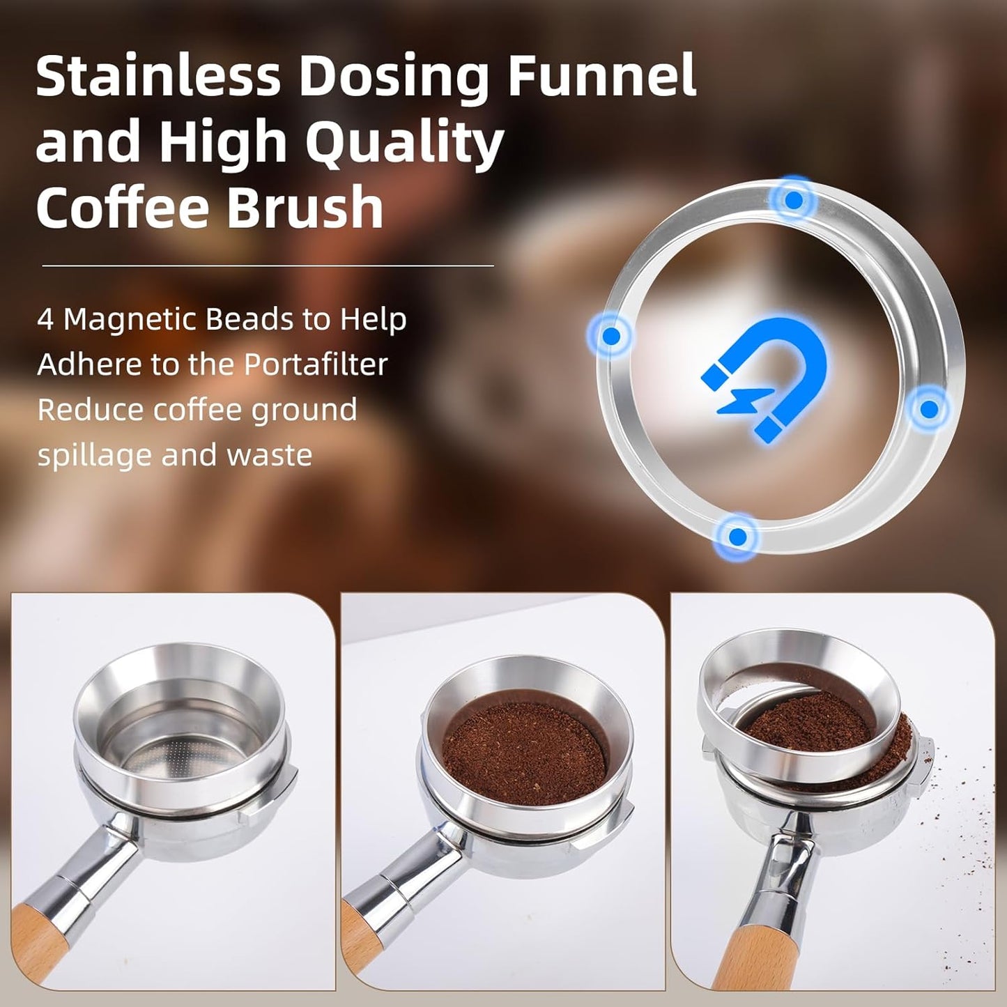 FACIACC WDT Tool Espresso (54MM Coffee Scoop Clip), Black