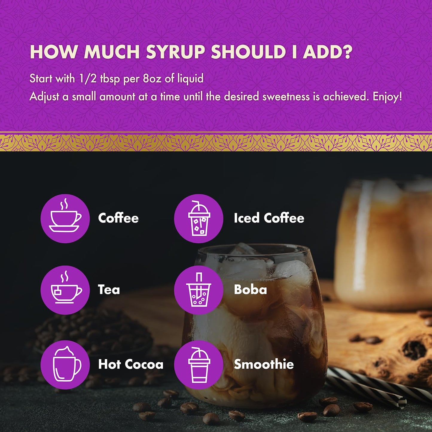 ChocZero Coffee Syrup, Lavender Flavor, Sugar Free Syrup for Drinks, Keto Friendly, 25.4 Fluid Ounces