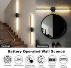 Battery Operated Wall Sconces Set of 2, Dimmable 6000mAh Rechargeable Wall - Image 2