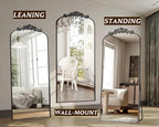 Dewfig Arched Full Length Mirror, Floor Mirror - Image 3