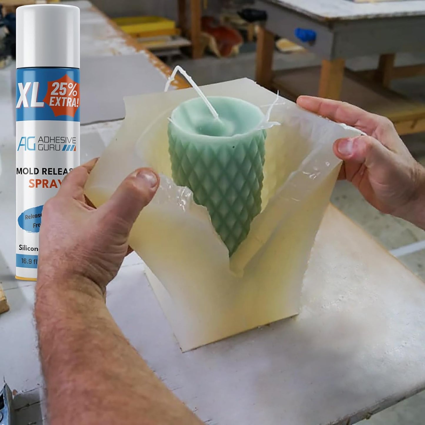 Silicone Mold Release Spray (16.9 fl oz / 500ml) Release Agent for Epoxy Resin, Candle & All Molds | Smooth, Non-Stick Lubricant for Easy Removal