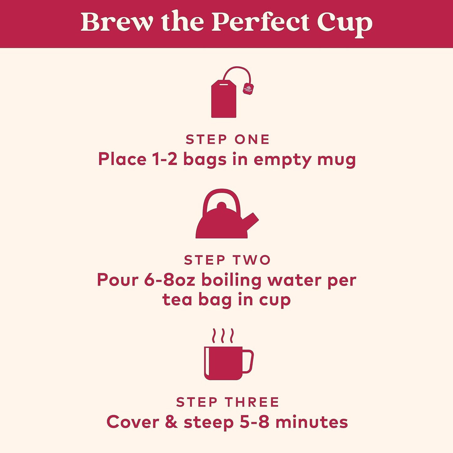 Organic India Tulsi Cinnamon Rose Herbal Tea - Holy Basil, Stress Relieving & Mystical, Immune Support, USDA Certified Organic, Supports Sugar Metabolism, Caffeine-Free - 18 Infusion Bags, 6 Pack