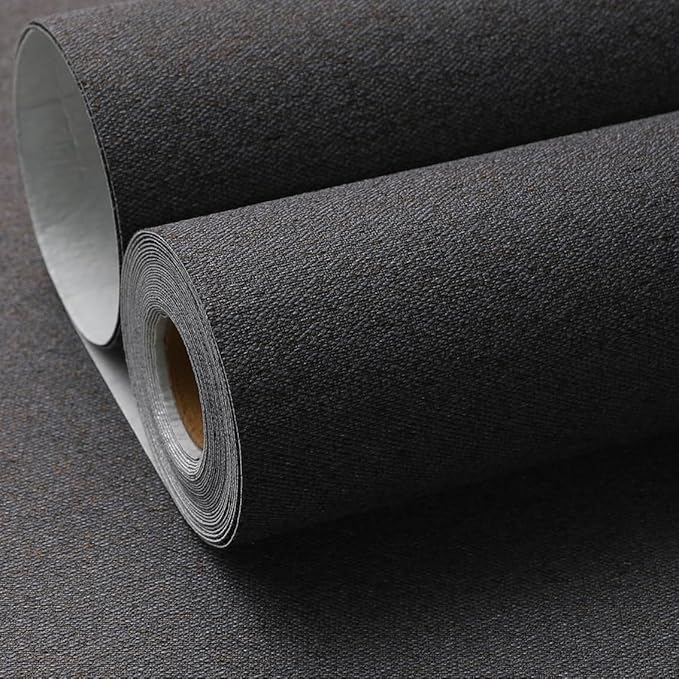 SHUFA Navy Blue Brown Cotton-Like Textured Grasscloth Wallpaper Matte Thick - Image 2