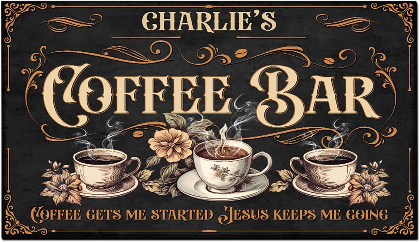 THUYPT Personalized Absorbent Coffee Mat for Counter, Coffee Drying Mat Coffee Bar Accessories, Kitchen Counter Coffee Maker Coffee Station Decoration (07)