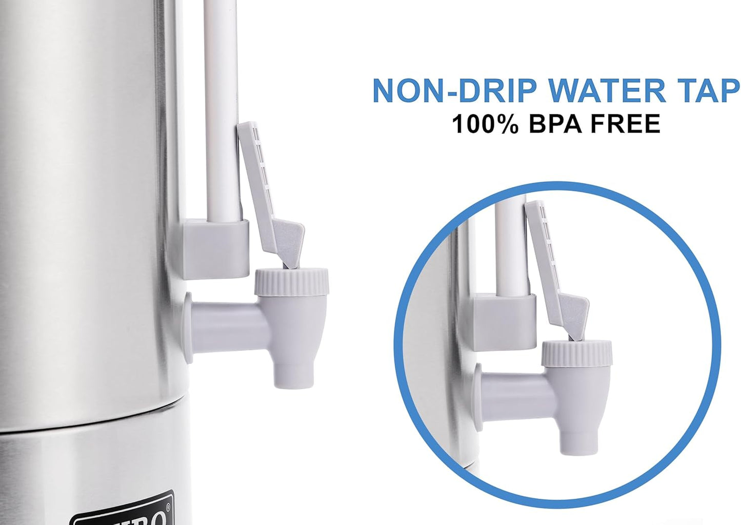 SYBO SR-CP-50B Commercial Grade Stainless Steel Percolate Coffee Maker Hot Water Urn for Catering, 50-Cup 8 L, Grey