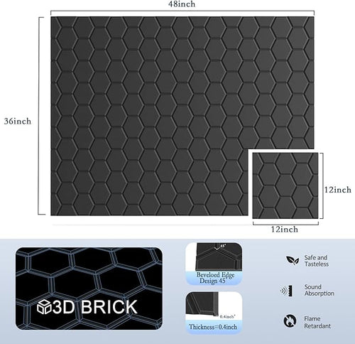 12Pack Acoustic Wall Panels, Honeycomb Self-Adhesive Sound Proof Foam Panels - Image 2