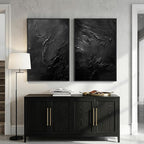 Large Framed Black Abstract Wall Art Set of 2 - Image 8