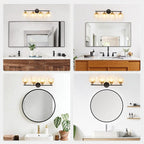 TALOYA Bathroom Vanity Light Fixtures, 4-Light Black and Gold Wall Lights - Image 9