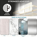 Moforoco Shower Caddy Shelf Organizer Rack, Self Adhesive Black Bathroom - Image 3