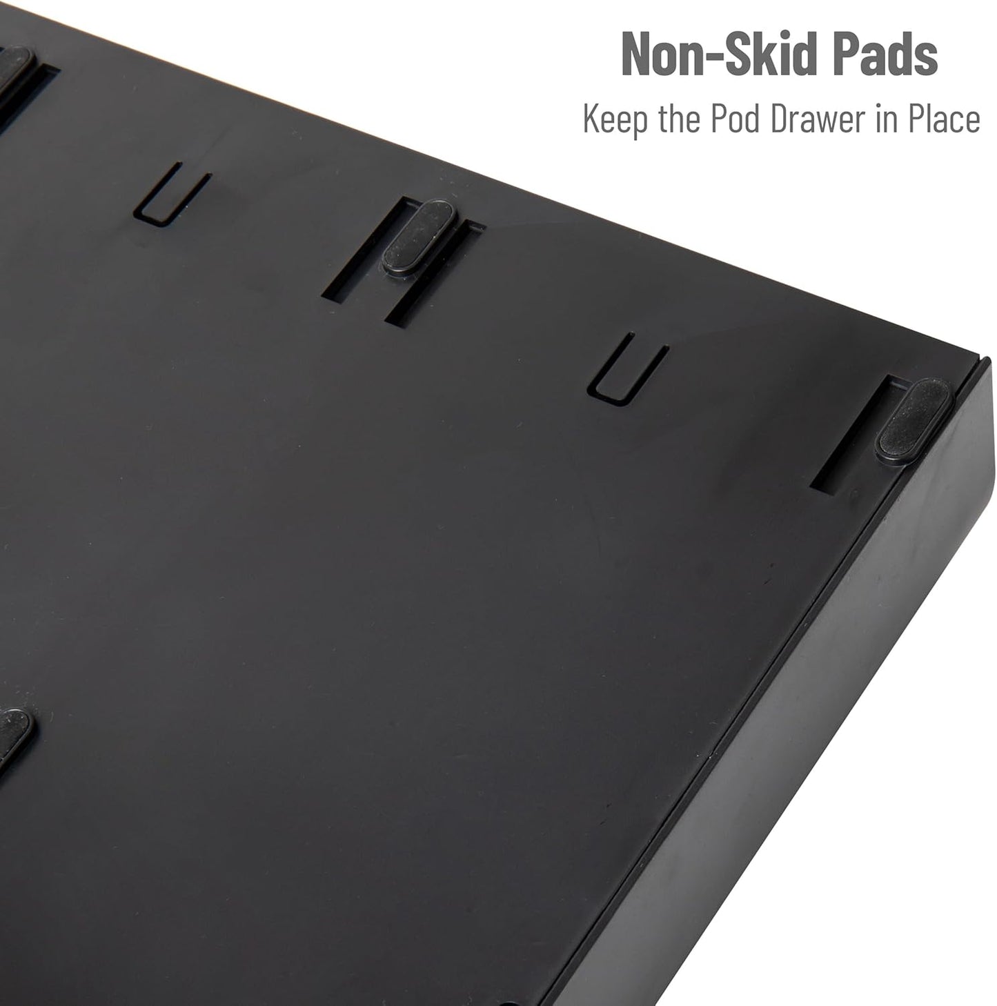 Mind Reader Single Serve Coffee Pod Organizer with 3 Drawers, 36 Pod Capacity, 13.5"L x 12.25"W x 2.5"H, Black