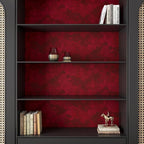 YENHOME 30"X118" Red Velvet Fabric Wallpaper Textured Vintage Velvet Peel and - Image 5