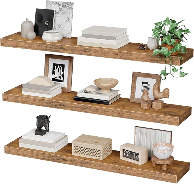 RALGEND Floating Shelves for Wall, 39.4" Long Wall Shelf Set of 3 - Image 9