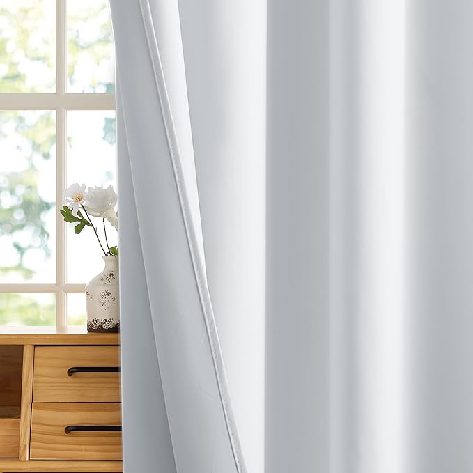 RYB HOME Bedroom Blackout Curtains 80 inches Long, 100% Blackout Thermal - Image 3