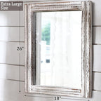 AAZZKANG Large Wall Mirrors 26"x18" Rustic Wood Mirror Rectangle Decorative - Image 2