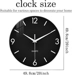XFM Minimalist Wall Clocks Battery Operated 20 Inch Large Black Wall Clock - Image 7