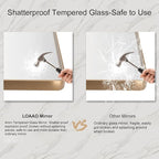 LOAAO 48”X36” Gold Bathroom Mirror, Rounded Rectangle Gold Frame Mirror - Image 7