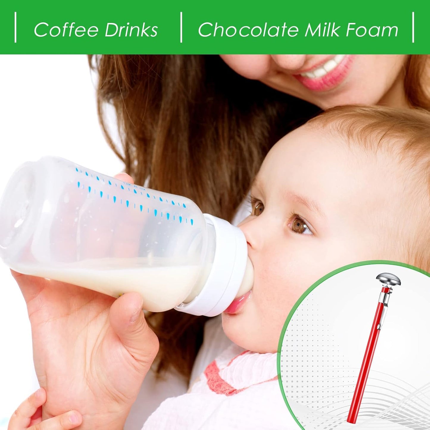 Xuhal 3 Pcs Stainless Steel Kitchen Thermometer with 5 Inch Long Stem 1 Inch Dial Thermometer Milk Frothing Food for Oven Probe Meat Grill BBQ Cooking Chocolate Water (Red,Black,White)