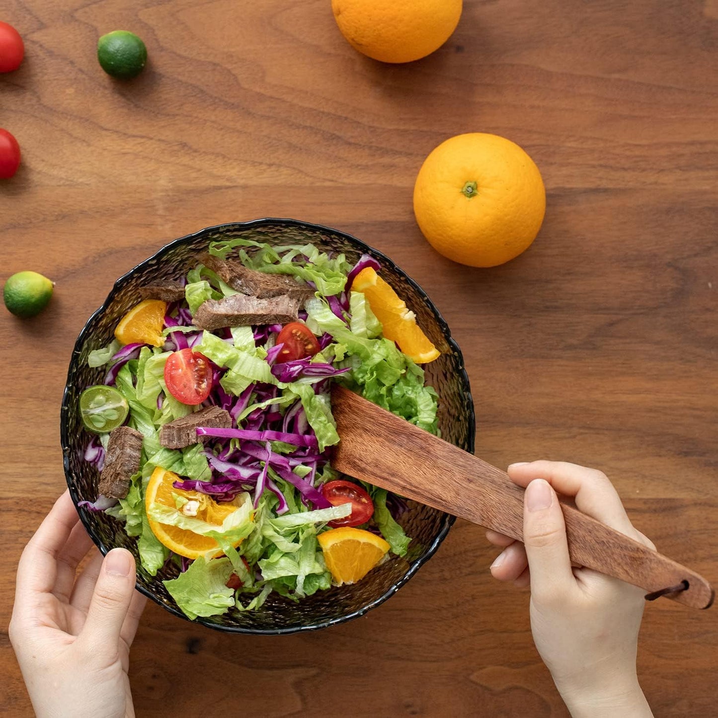 Muso Wood 9.8" Acacia Wood Spatula for Cooking, Small Wood Flipper, Non-Stick Spatula Set, Multi-Purpose Spatulas for Flipping, Serving, Scraping & Turning (Set of 1)