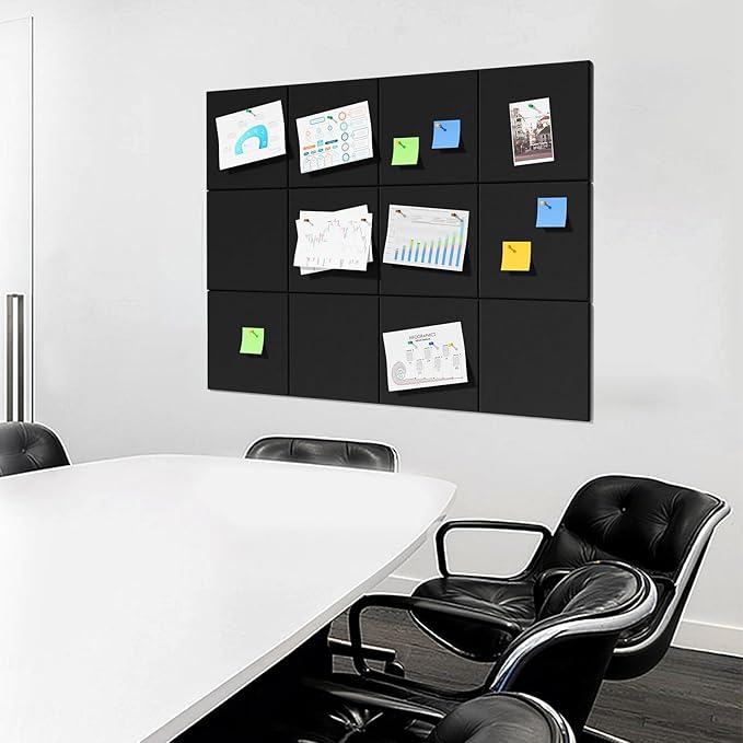 MaxGear Large Cork Board for Wall 48" x 36" Black Bulletin Board, 12 Pack Felt - Image 7