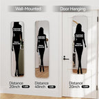 SCWF-GZ 47x14 Mirror Rectangle Full Body Length Door Hanging Wall Mounted - Image 8