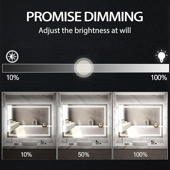 36x28 inch LED Lighted Bathroom Mirror - Image 3
