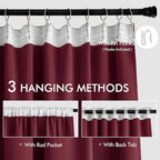 MIULEE Christmas Wine Red Back Tab Blackout Curtains 84 Inch Length 2 Panels Set - Image 3