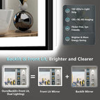 30x36 Black Framed LED Bathroom Mirror - Image 4
