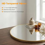 OLIXIS 24 Inch Gold Round Bathroom Wall Mirror, Round Bathroom Mirrors - Image 4