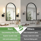 MOKATNG Wall Sconces Set of Two, Matte Black Bathroom Sconces - Image 2