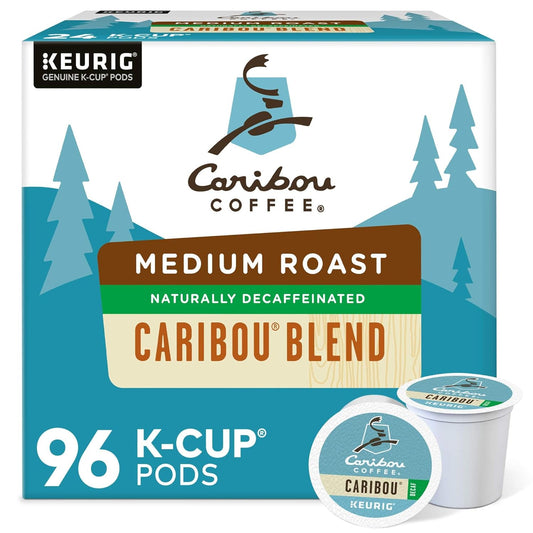 Caribou Coffee Caribou Blend Decaf Keurig Single-Serve K-Cup Pods, Medium Roast Coffee, 96 Count (Pack of 4)