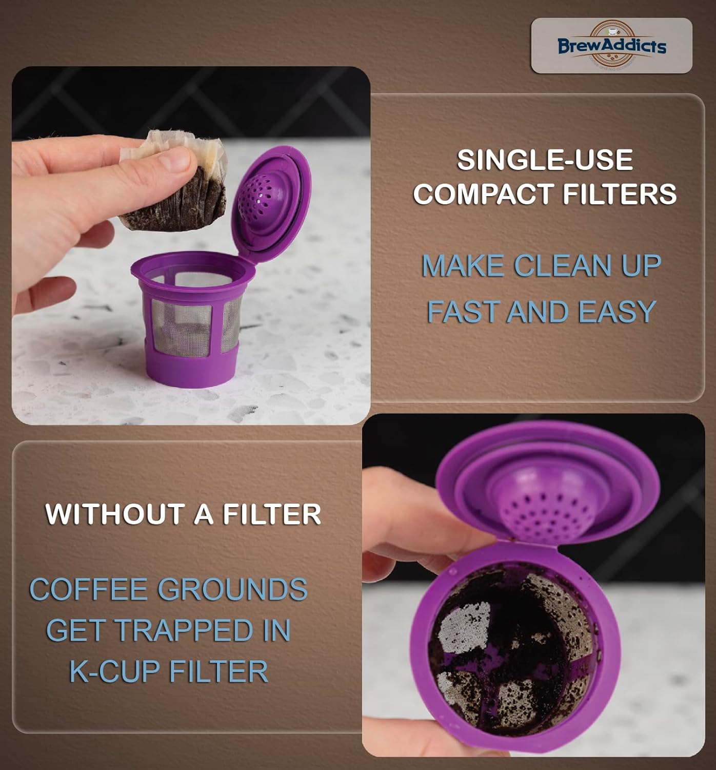 300 Paper Coffee Single-Use Filters for for Keurig Brewers and Compatible with K-Cup Pods 1.0 & 2.0 Models, White Compact Design