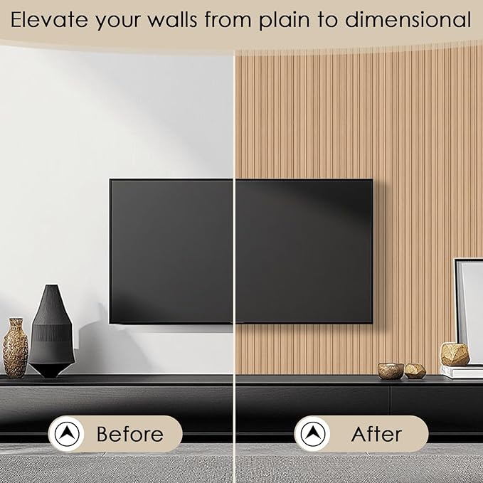 16-Pack 3D Soundproof Slat Wall Panels, Modern Faux Wood Wall Cladding - Image 3