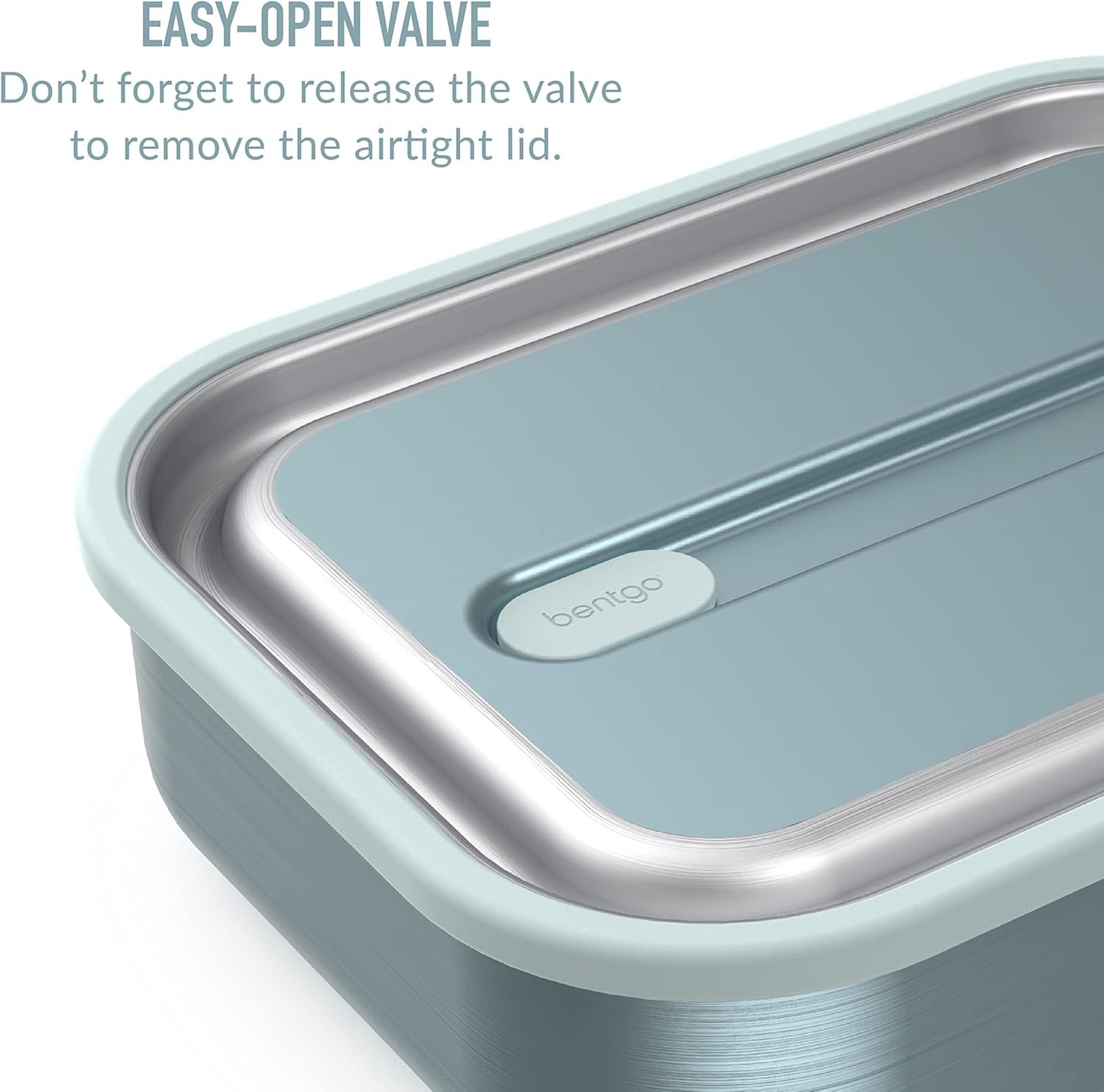 Bentgo MicroSteel Leak-Proof Lunch Box - Microwave-Safe, Oven-Safe, Bento-Style Container with Removable Divider, Airtight Lid, Sustainable Design, Odor & Stain Resistant (Aqua)