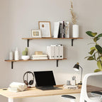 DINZI LVJ Long Wall Shelves, 31.5 Inch Wall Mounted Shelves Set of 2, - Image 9