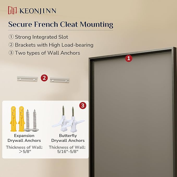 Keonjinn Black Bathroom Mirrors - Image 8