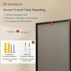 Keonjinn 48" x 30" Black Bathroom Vanity Mirror, Aluminum Alloy Framed Black - Image 8