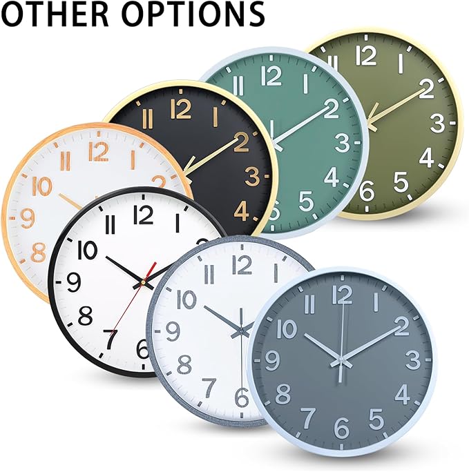 Wall Clocks Battery Operated 12 inch Modern Wall Clock, Silent Non Ticking Wall - Image 9
